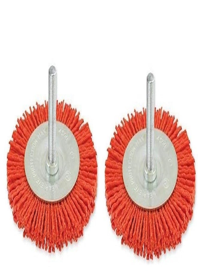BRUSH HOUSE فرشاة دائرية من النايلون من براش هاوس، مقاس 3 بوصات، بعمود 1/4 بوصة - عبوة من قطعتين - مزيل الصدأ والطلاء والتآكل للمثقاب - أداة لأعمال النجارة والتلميع والطحن - Image 1